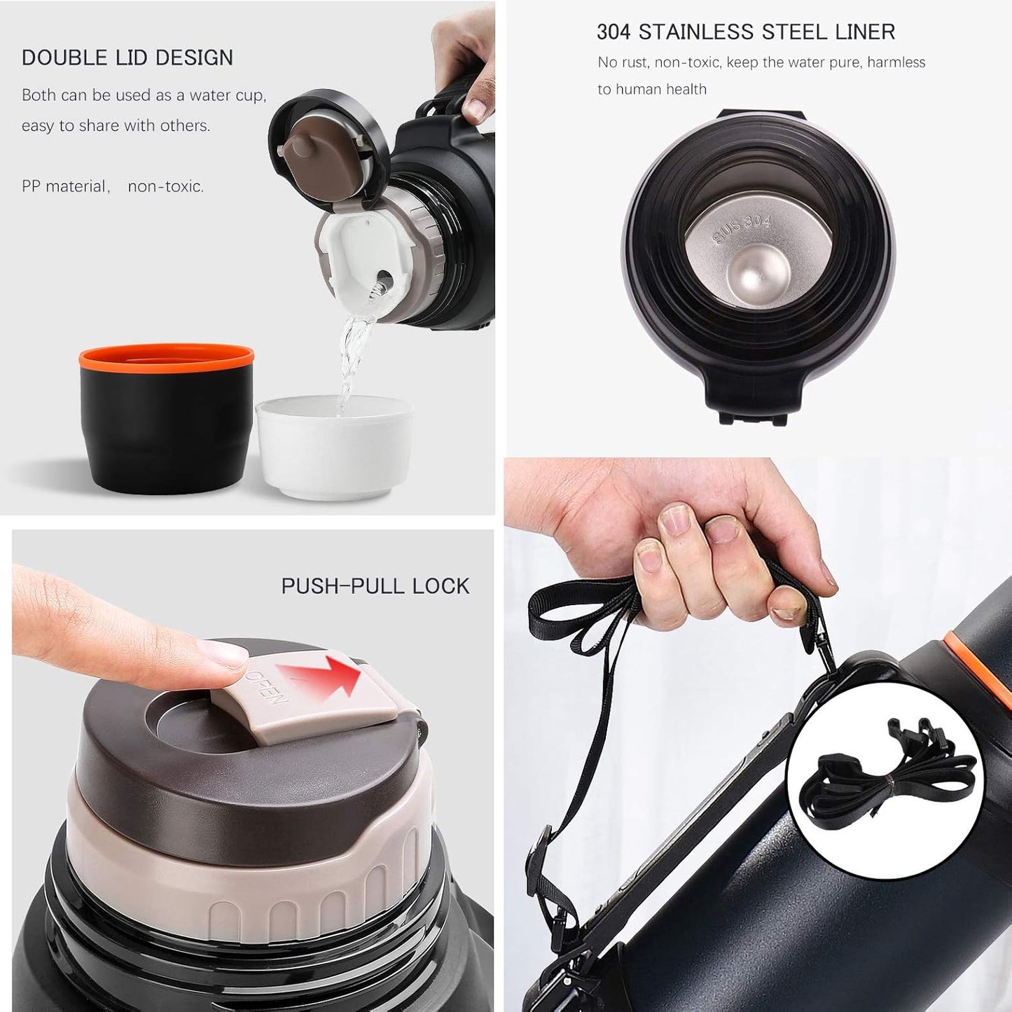 1.6L Large Capacity Hydration Bottle – Leak-Proof & Durable