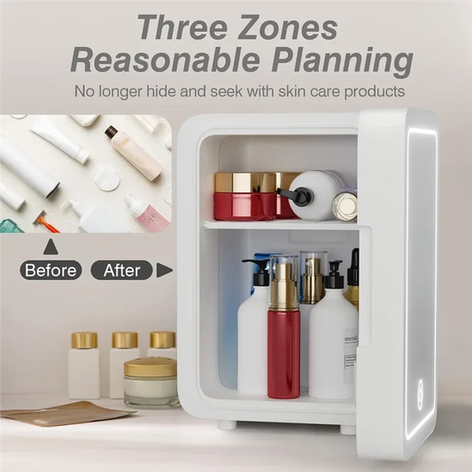 Compact Makeup Fridge: Cooler & Warmer for Home Vanity or Car Use