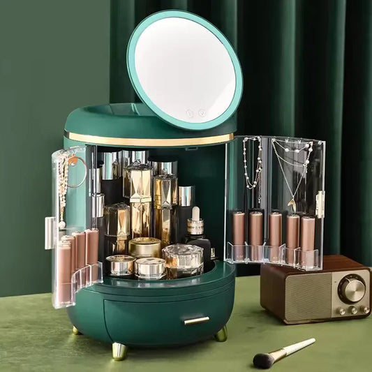 Luxury Makeup Organizer with LED Mirror