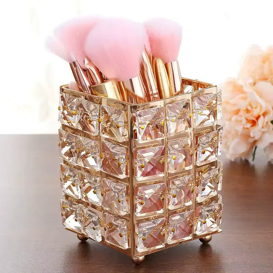 Crystal Makeup Brush Holder Candle Holder